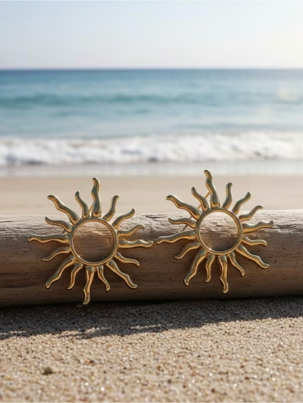 NEW! Luxury Gold Sunburst Stud Earrings. Sun Earrings ☀️ A4-149 - Picture 7 of 7